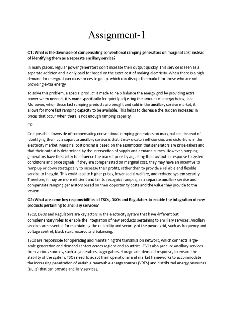 Ancillary Services in Power System PDF Distributed Generation