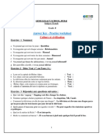 Gr8-French-PT 2 Answer Key Practice Woksheet