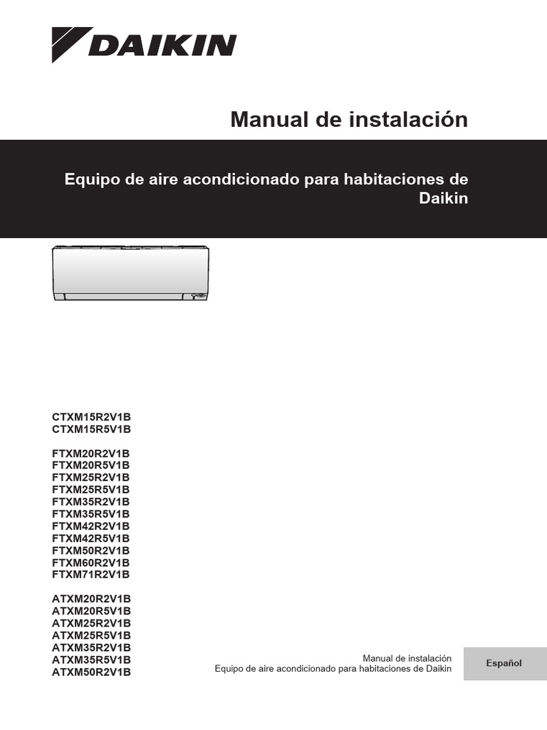 CTXMR FTXMR ATXMR Installation Manual 3PES6973752 Spanish