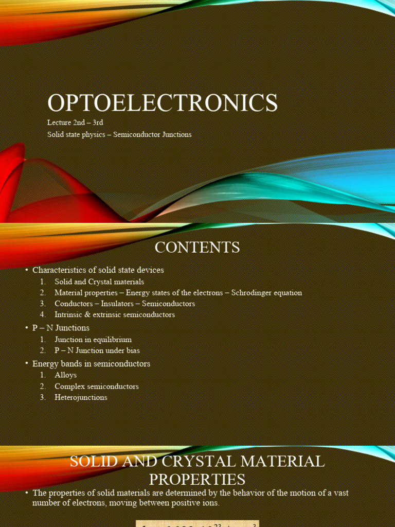 Optoelectronics PDF PN Junction Semiconductors