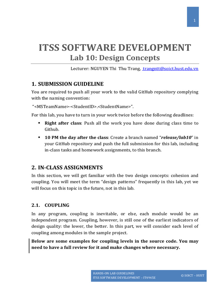 Lab 10: Design Concepts Overview | PDF | Class (Computer Programming ...