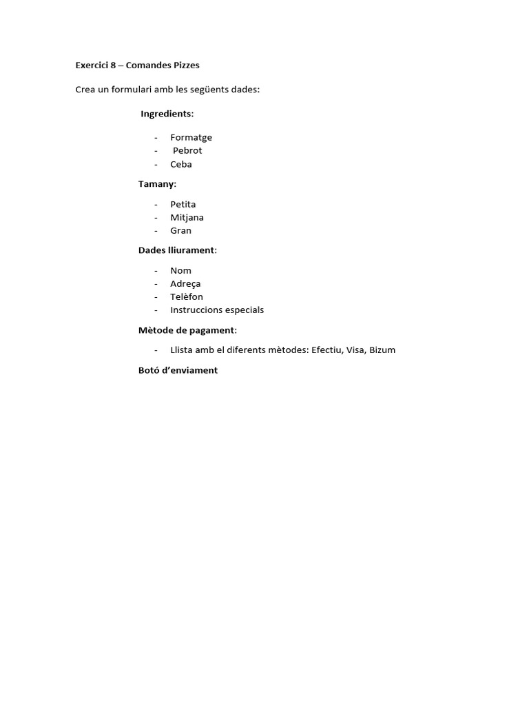 01 Ex04 Forms-Pizza | PDF