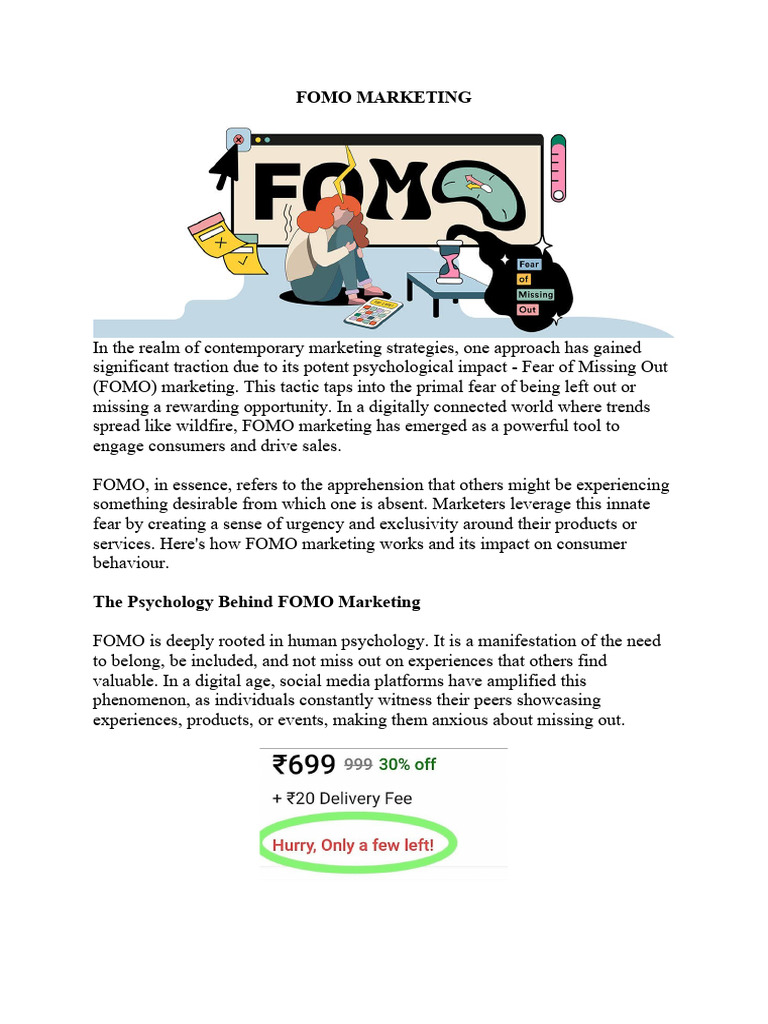 Fear of Missing Out (FOMO) in Consumer Behaviour: A Systematic ...