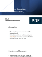 Modeling and Simulation (MEMEE05/MPMEE02) : Unit - 2 Probability Concepts in Simulation