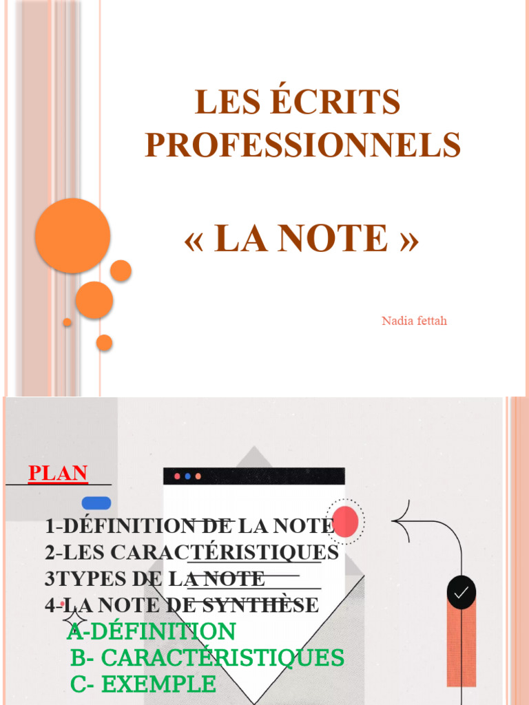 Définition et caractéristiques de la note | PDF | Informations | Nombre ...