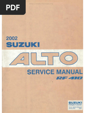 Suzuki Alto (HA24) (RF410) (F10D) Service Manual | PDF