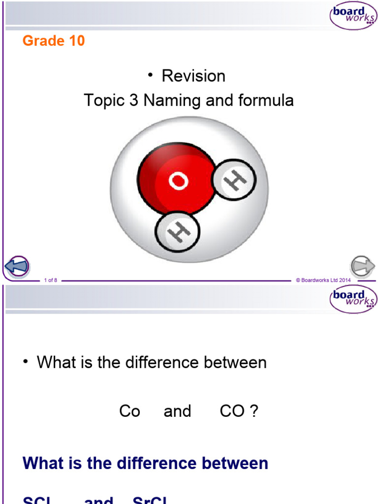 Naming and Formulae PDF Sodium Chloride Chlorine