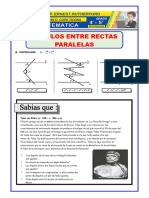 Ejercicios de Ángulos Entre Rectas Paralelas para Cuarto de Secundaria