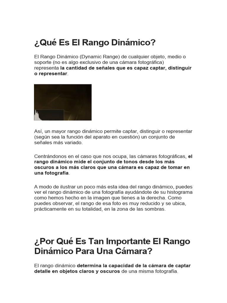Rango Dinámico en Fotografía | PDF | Sombra | Exposición (fotografía)