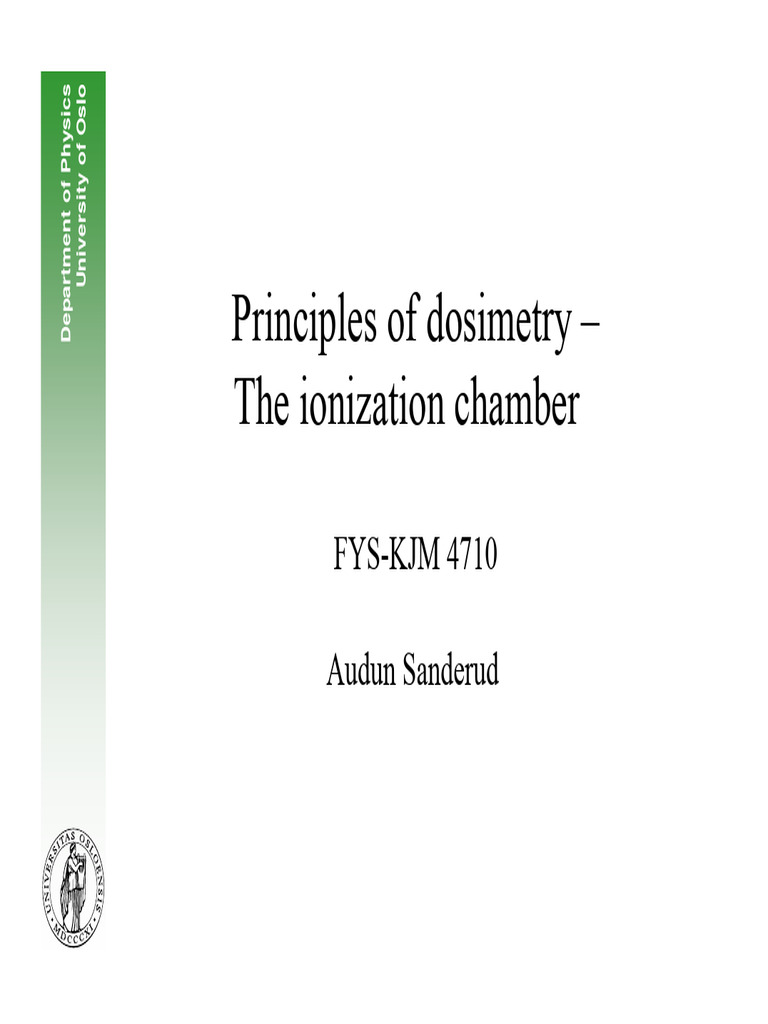 Ionization Chamber Dosimetry Principles | PDF | Absorbed Dose | Dosimetry