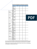 Matriz Comparativa de Evaluación de Alternativas de Proyecto