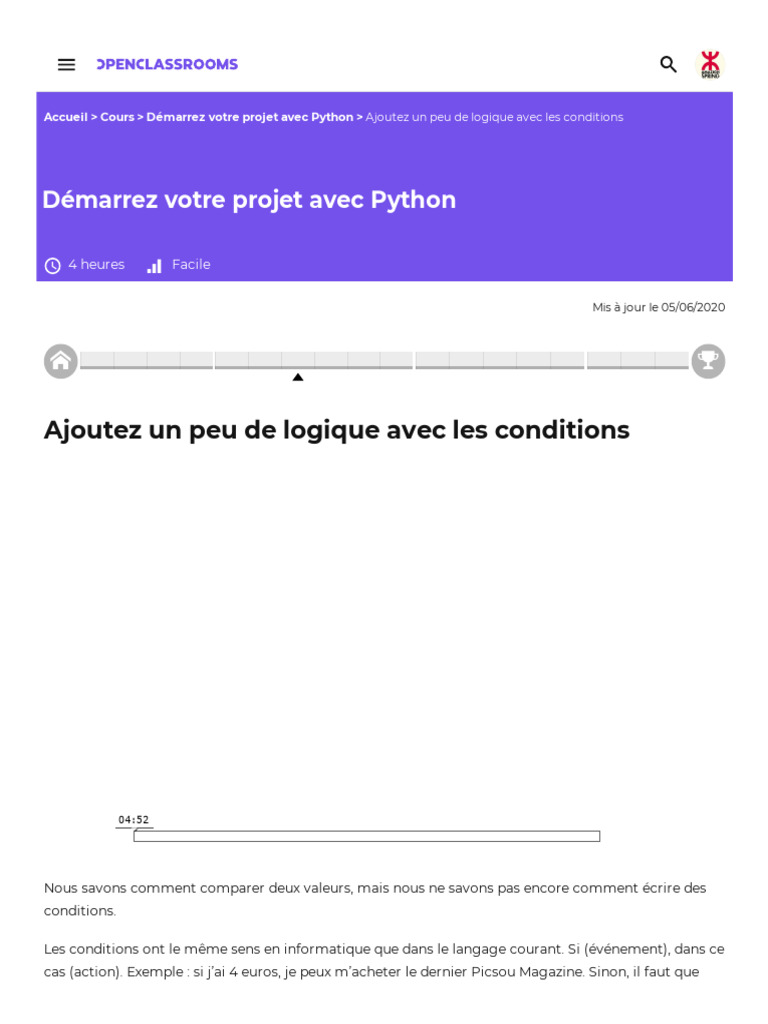 Apprenez Python avec OpenClassrooms | PDF | Python (Langage de ...