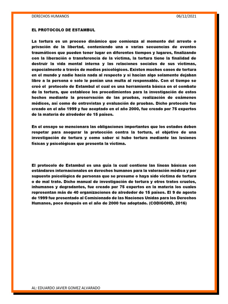 Image Result For Cuestionario Sobre El Protocolo De Estambul