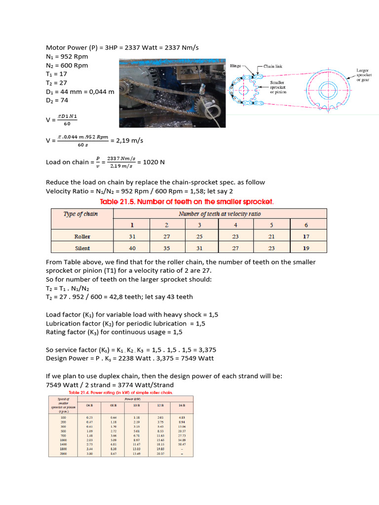 Sprocket Chain Calculation 1644195786 Download Free PDF Mechanical
