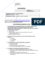 Prueba Formativa 2 Orientación 6° Básico