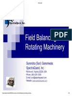 Field Balancing or Rotating Machinery