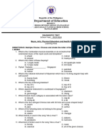 Diagnostic Test in Mapeh 8