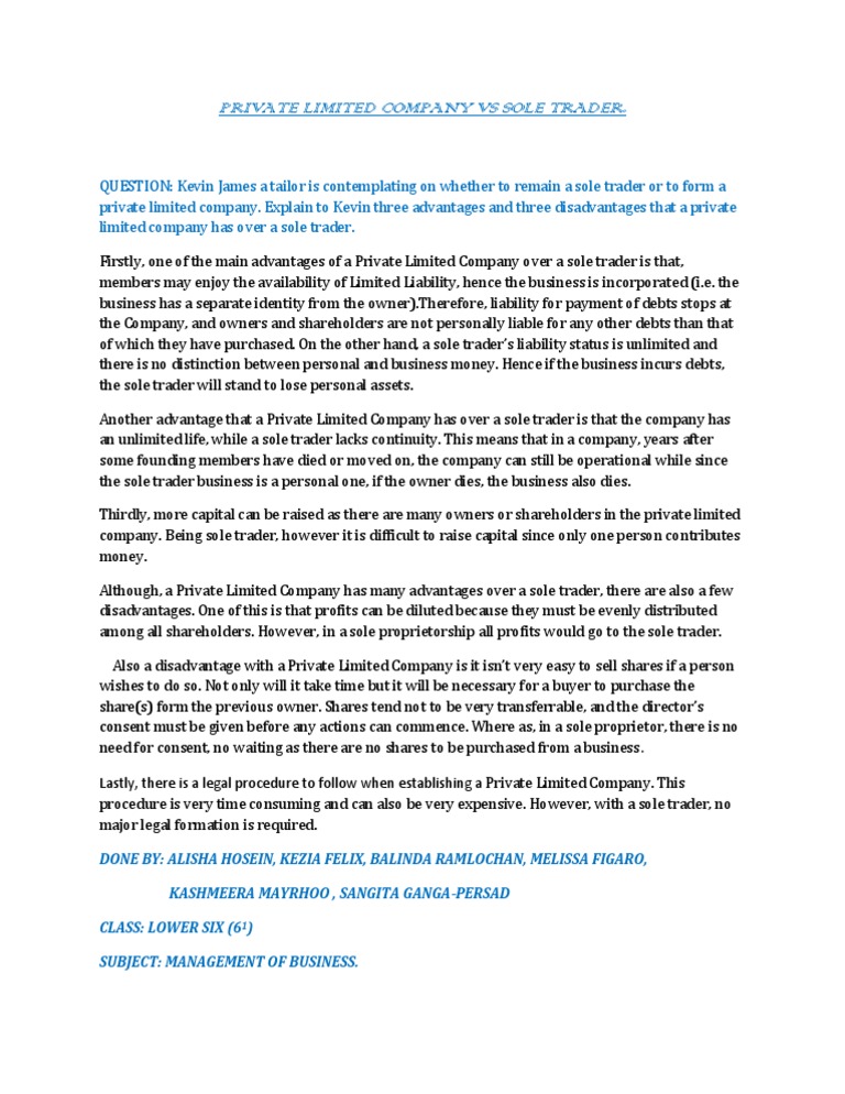 The Ideal Essay St Vs Plt Pdf Sole Proprietorship Limited Pany