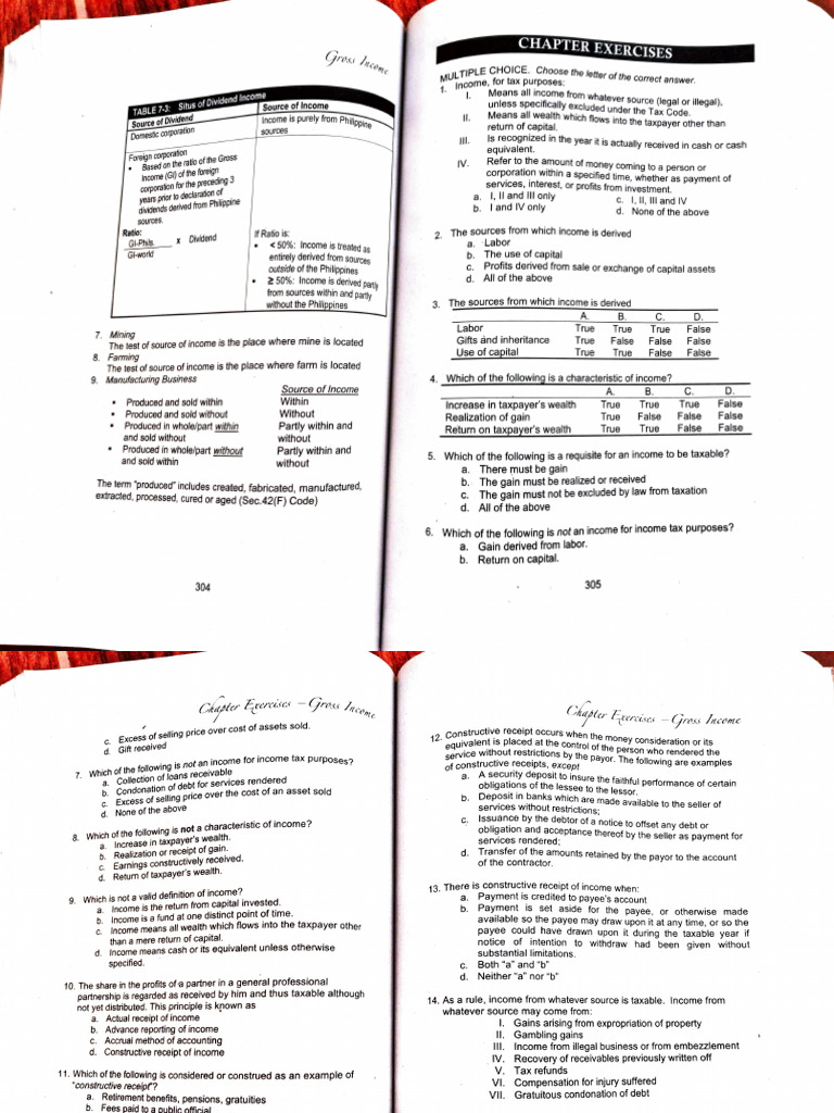 Chapter 7 Exercises Introduction To Gross Income Pdf