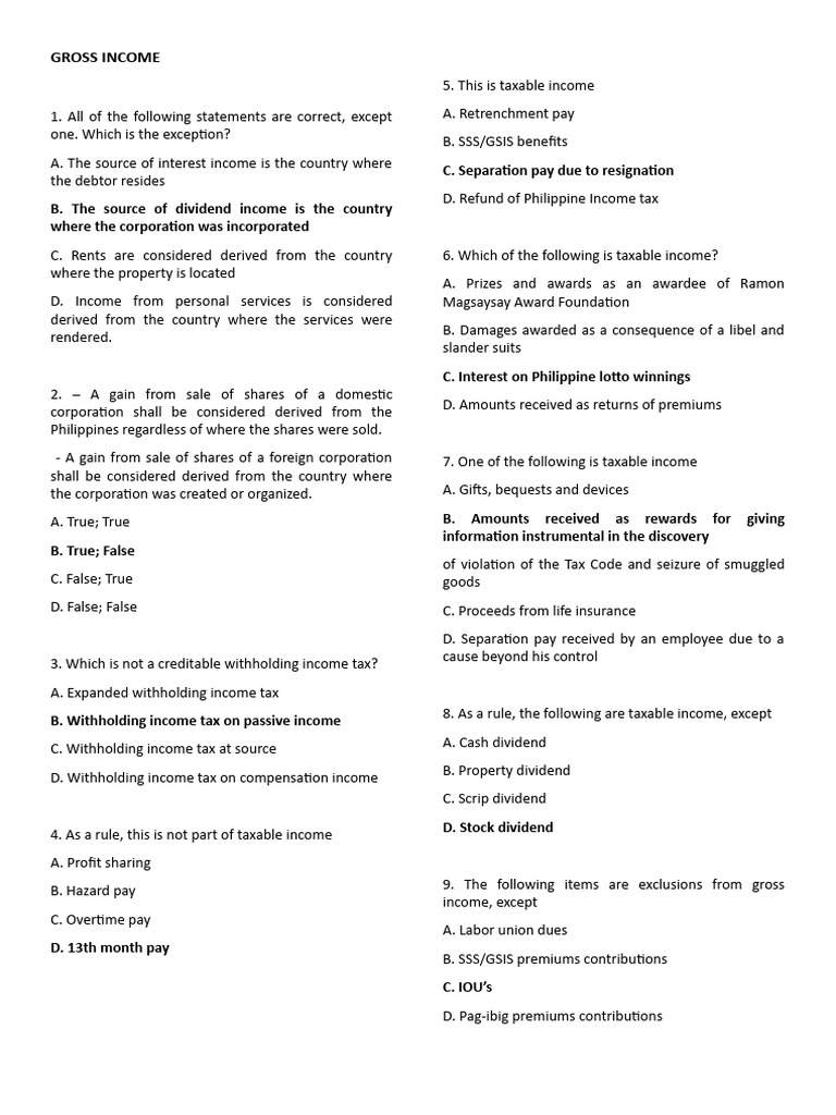 Gross Income & Deductions | PDF | Tax Deduction | Gross Income