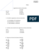 Ejercicios Números Decimales