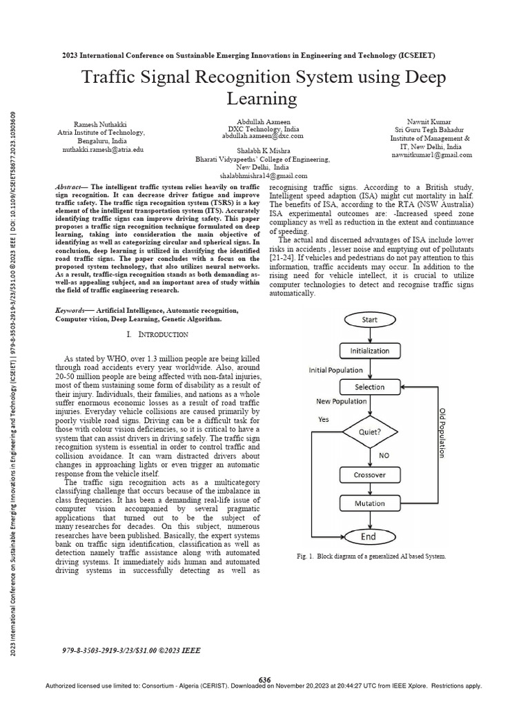 Traffic Signal Recognition System Using Deep Learning Pdf Image