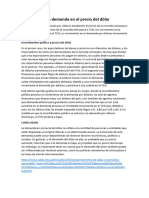 Aplicación de la demanda en el precio del dólar