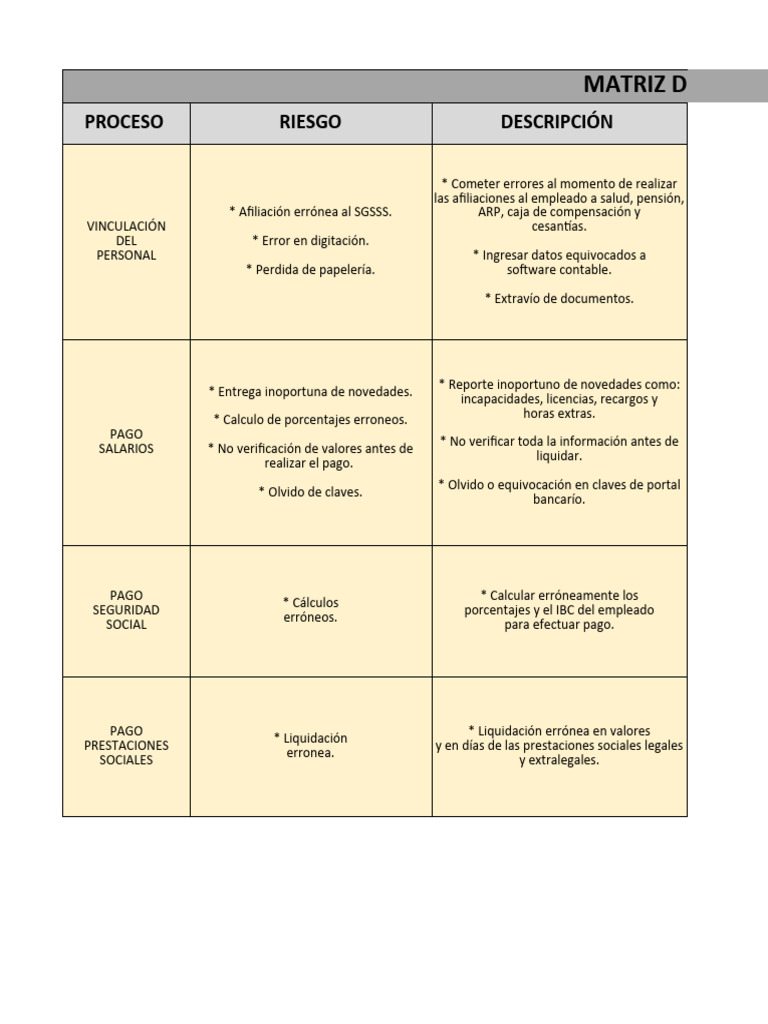 Matriz de Riesgos | Descargar gratis PDF | Contabilidad | Economias