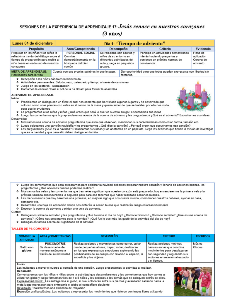 3 Años P17 Actividades de Aprendizaje | PDF | Navidad | María, madre de ...