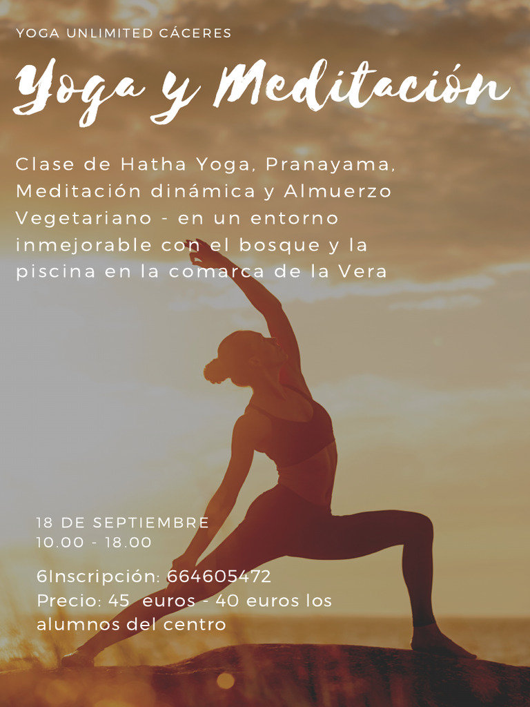 Clase de Hatha Yoga y Meditación en Cáceres | PDF | Cocina, comidas y ...