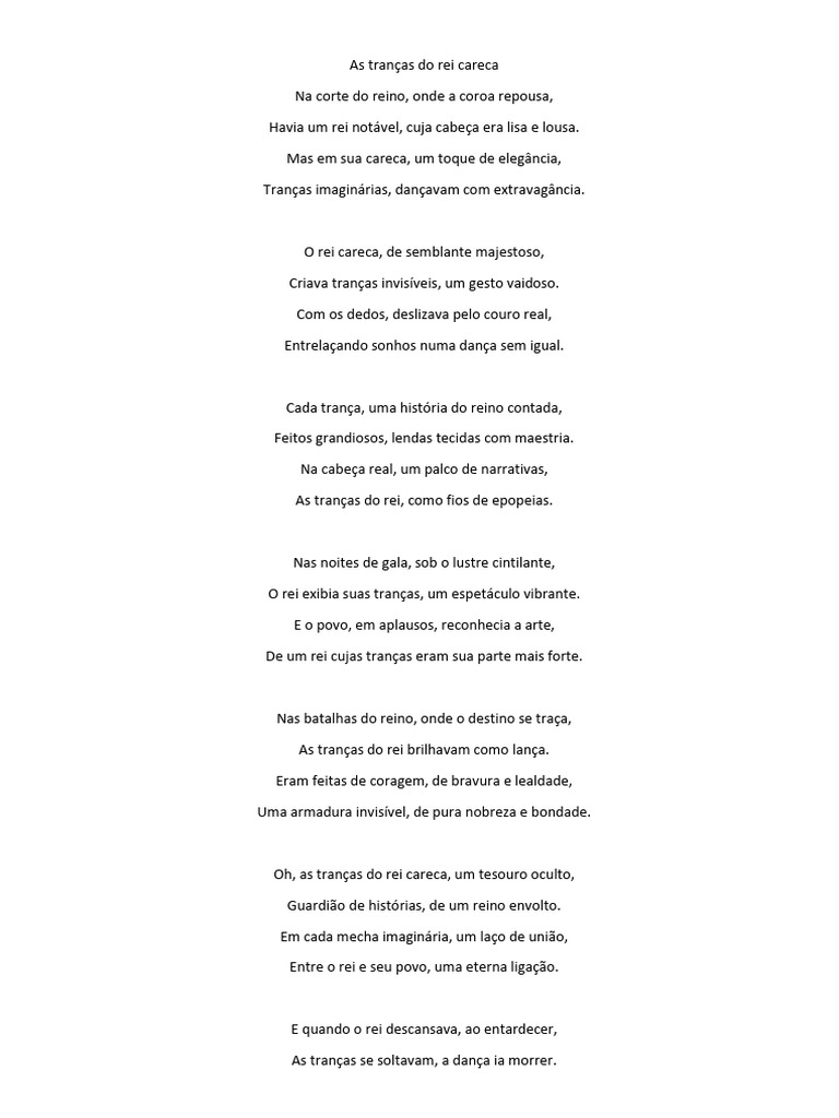 As Tranças do Rei Careca | PDF | História | Poesia