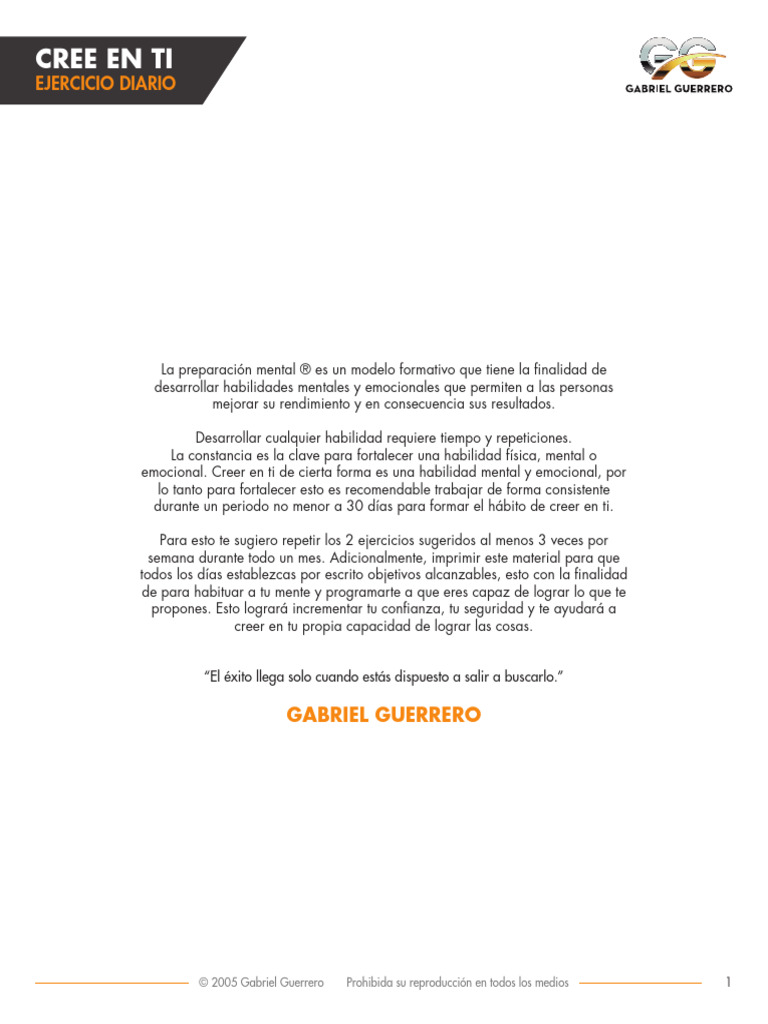 Ejercicio Cree en Ti31 | PDF | Crecimiento personal y profesional