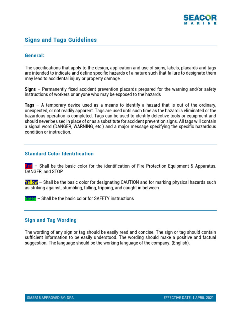 Signs and Tags | PDF | Hazards | Safety