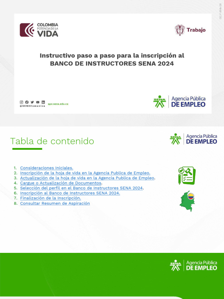 Paso a paso inscripción en Banco de Instructores SENA 2024 (1