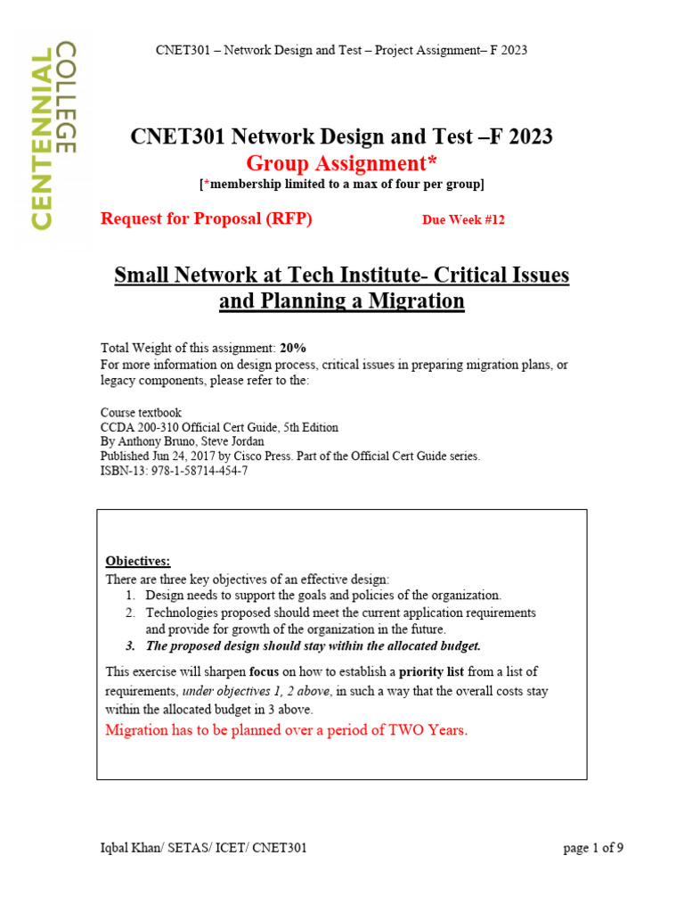 Group Project Assignment F2023-r1 | PDF | Computer Network | Wi Fi