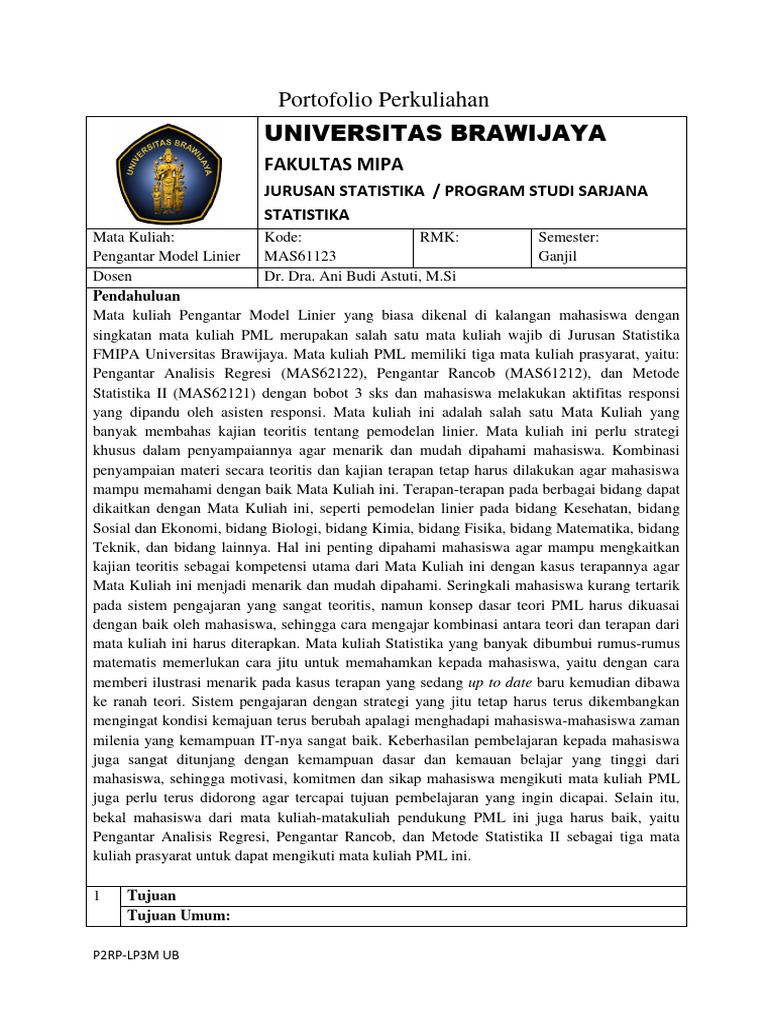 Pengantar Model Linier Statistika | PDF