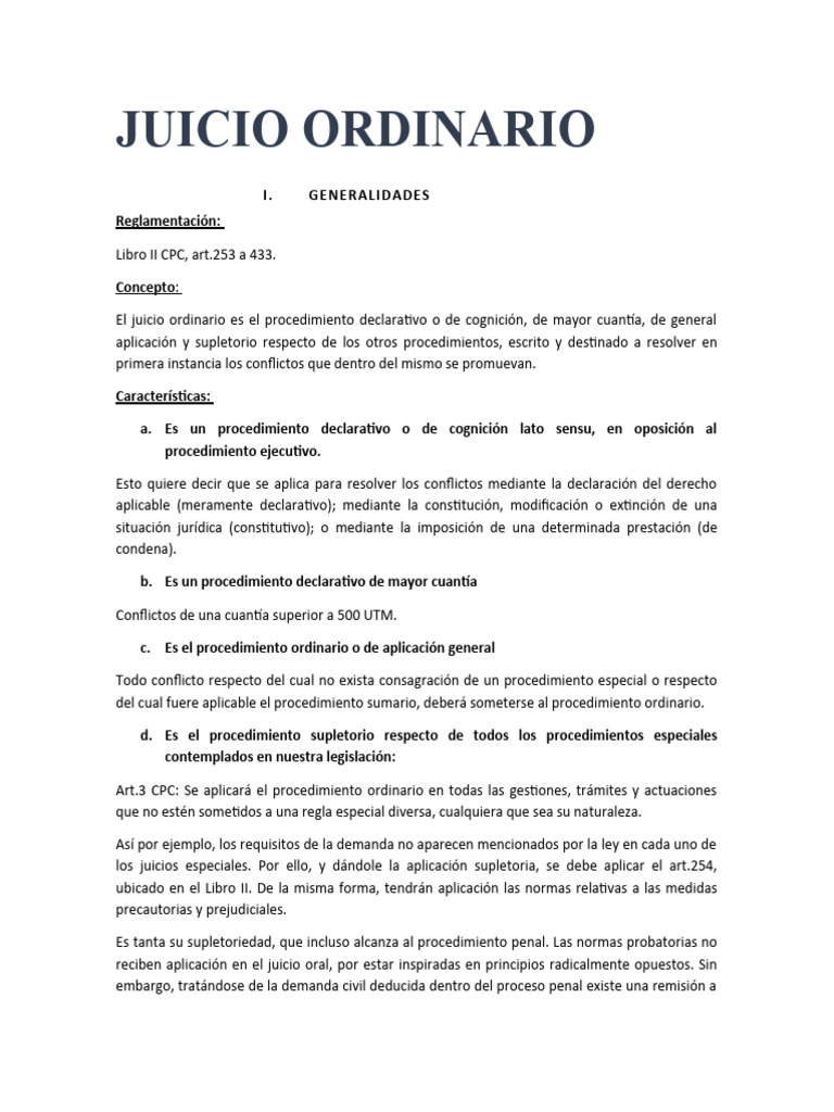 Juicio Ordinario | PDF | Demanda judicial | Sentencia (ley)