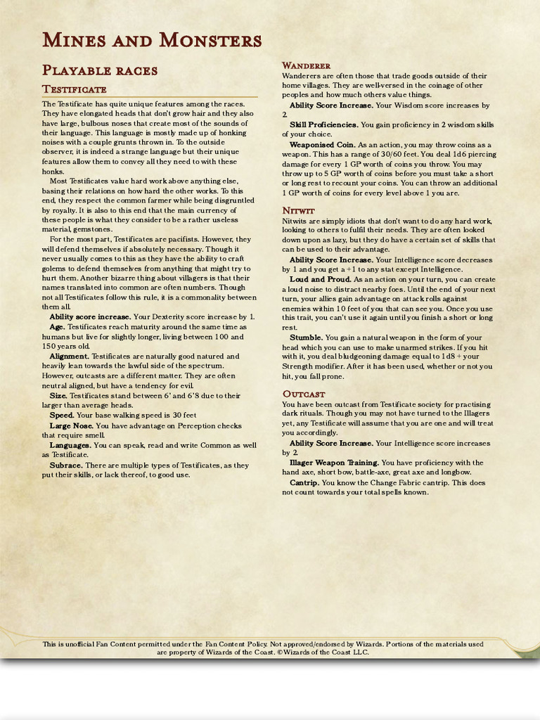 Mines and monsters a minecraft d d 5e supplement gm binder pdf