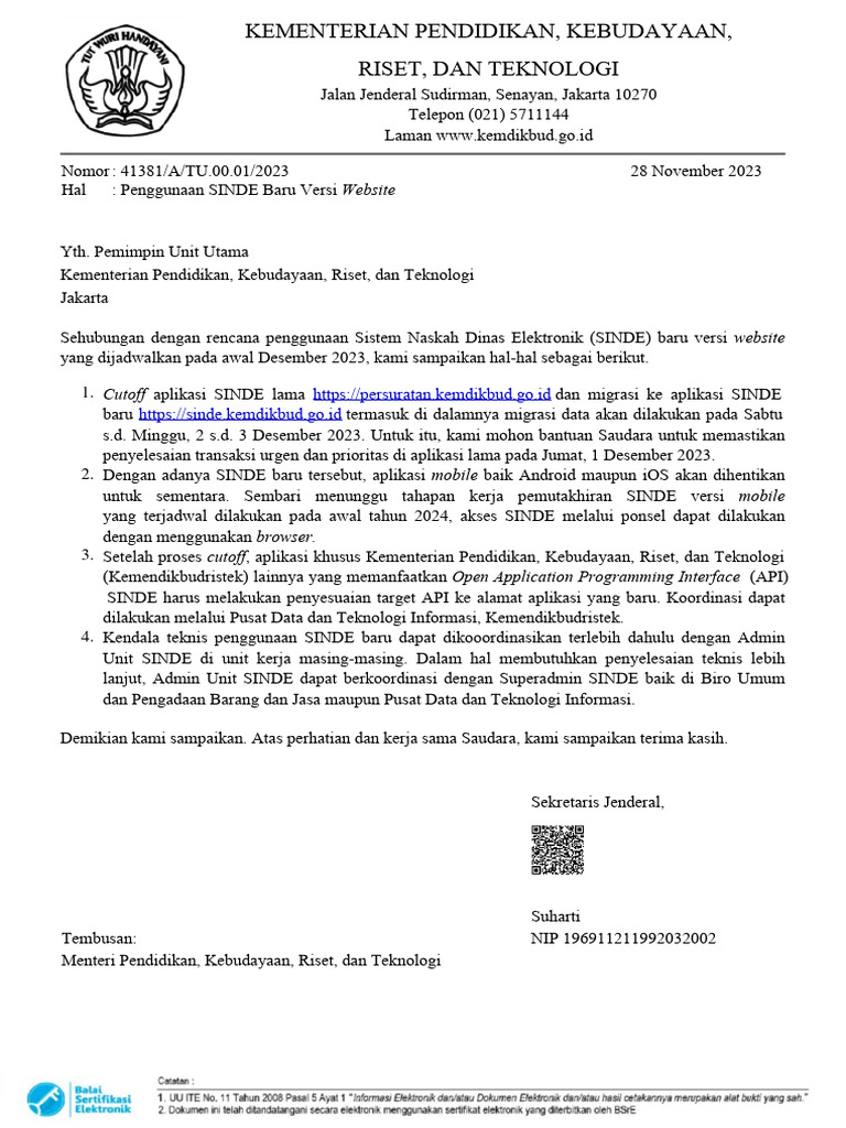 Penggunaan SINDE Baru Versi Website | PDF