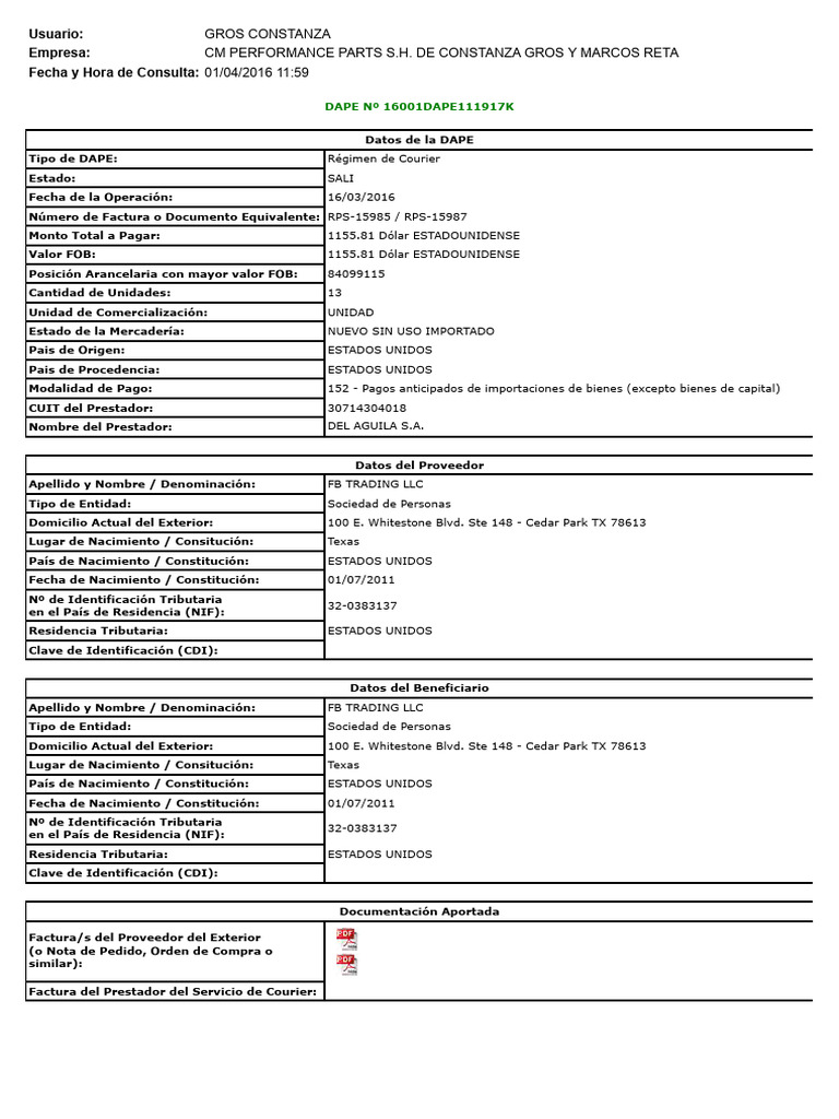 Gros Constanza CM Performance Parts S.H. de Constanza Gros Y Marcos Reta PDF Business