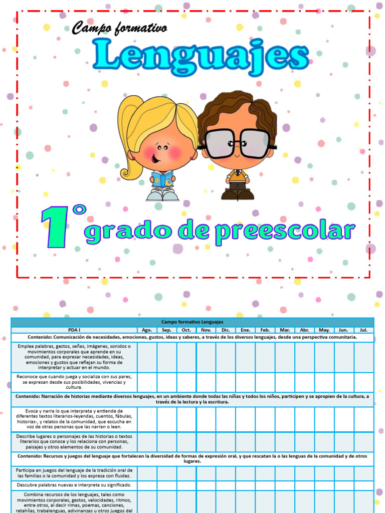 DOSIFICADOR PDA 1ro de PREESCOLAR Descargar gratis PDF Pensamiento