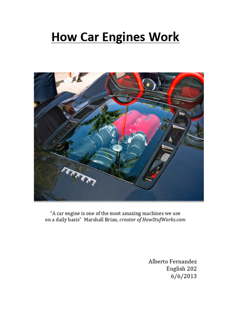 How Car Engine Works PDF Internal Combustion Engine Piston