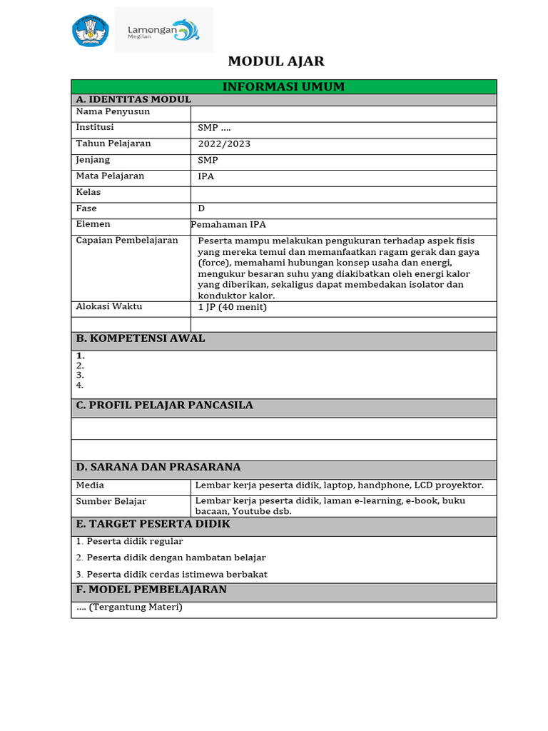 Format Modul Ajar Sekolah Pdf
