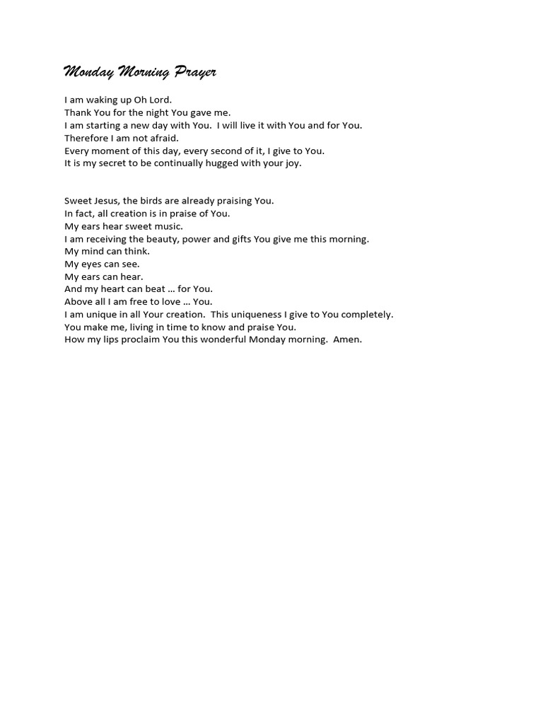 Morning Prayers Pdf Love Mary Mother Of Jesus