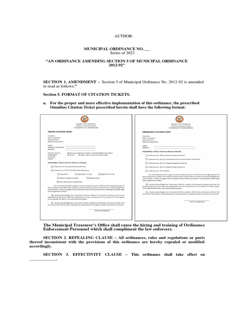 Ordinance Amendment PDF