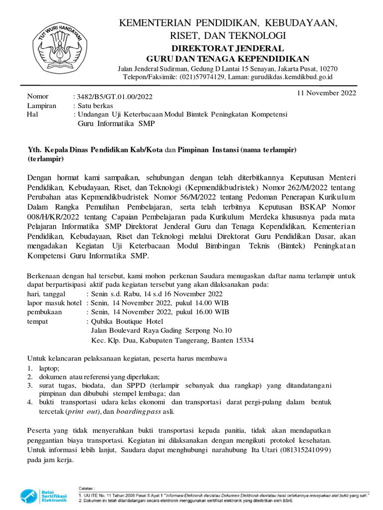 3482 - Und Uji Keterbacaan Modul Bimtek Informatika | PDF