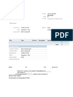 Invoice Format On Word
