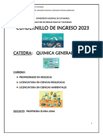 Cuadernillo de Ingreso 2023: Catedra: Quimica General