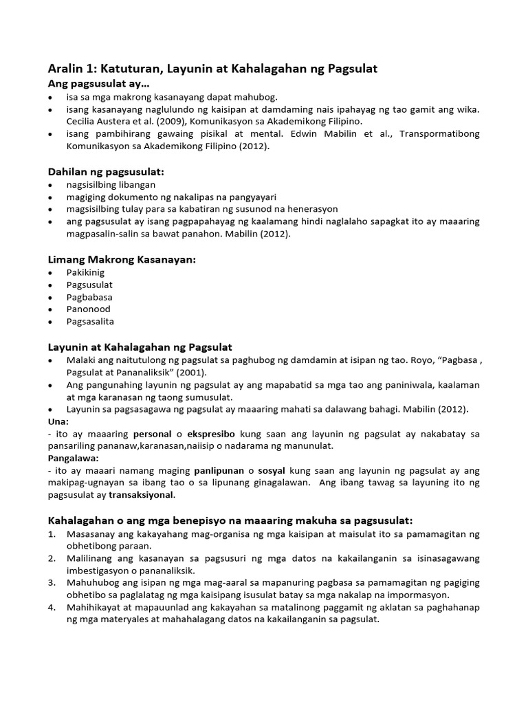 Filipino Reviewer | PDF