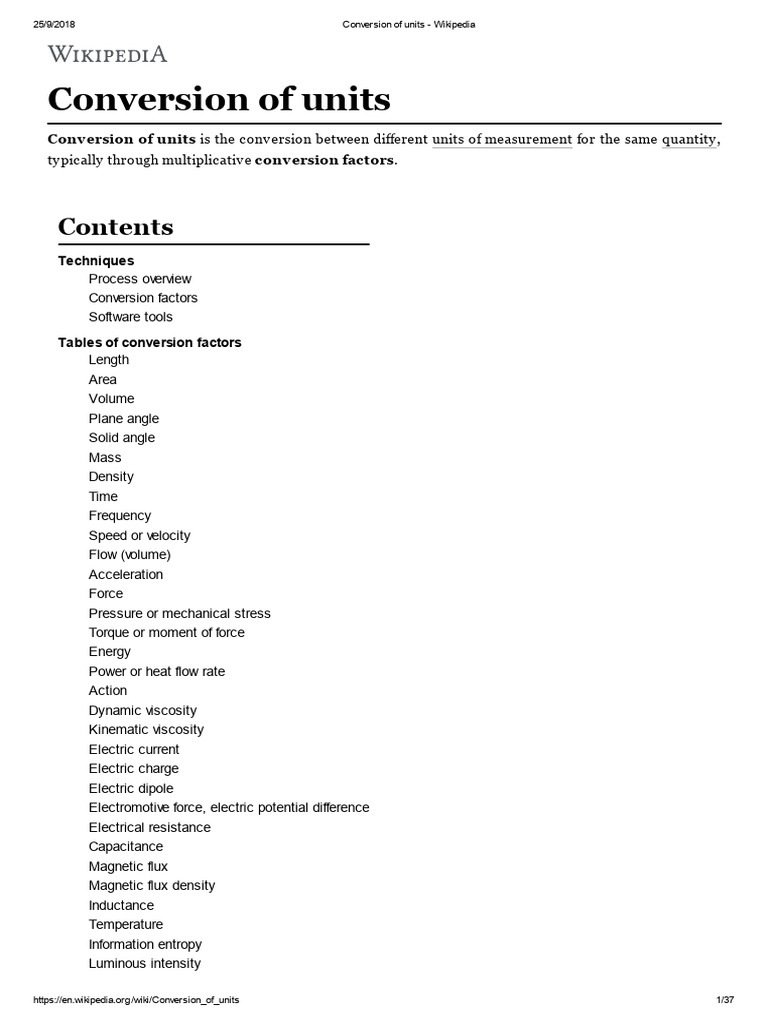 Conversion of Units PDF Physical Quantities Units Of Measurement